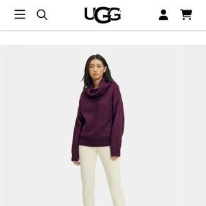 UGG Lylah Rollneck sweater medium color plum with golden shimmer